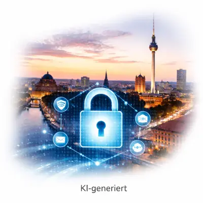 Cyberversicherung Berlin – KI-generierte Illustration für Unternehmen